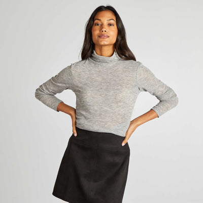 Tee-shirt chin col roul Gris