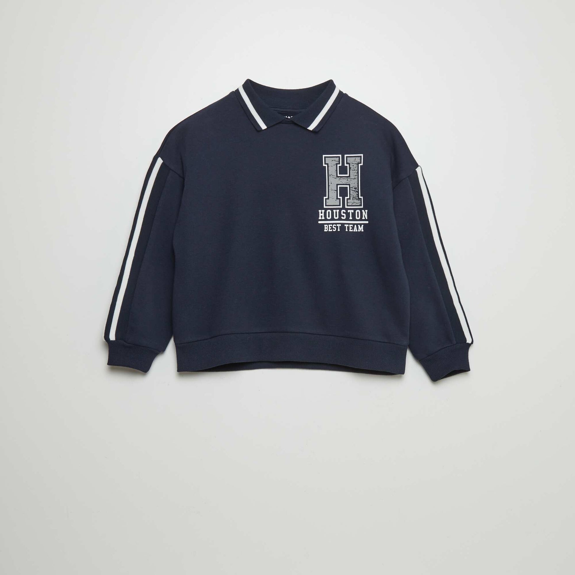 Sweat style campus col polo BLEU