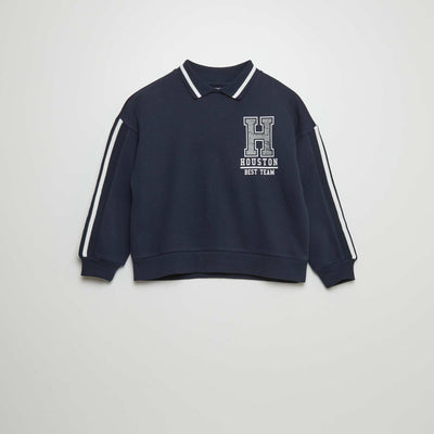 Sweat style campus col polo BLEU