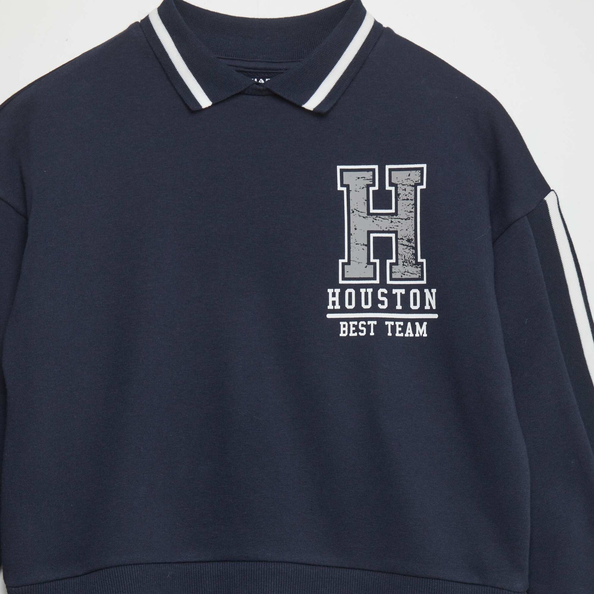 Sweat style campus col polo BLEU