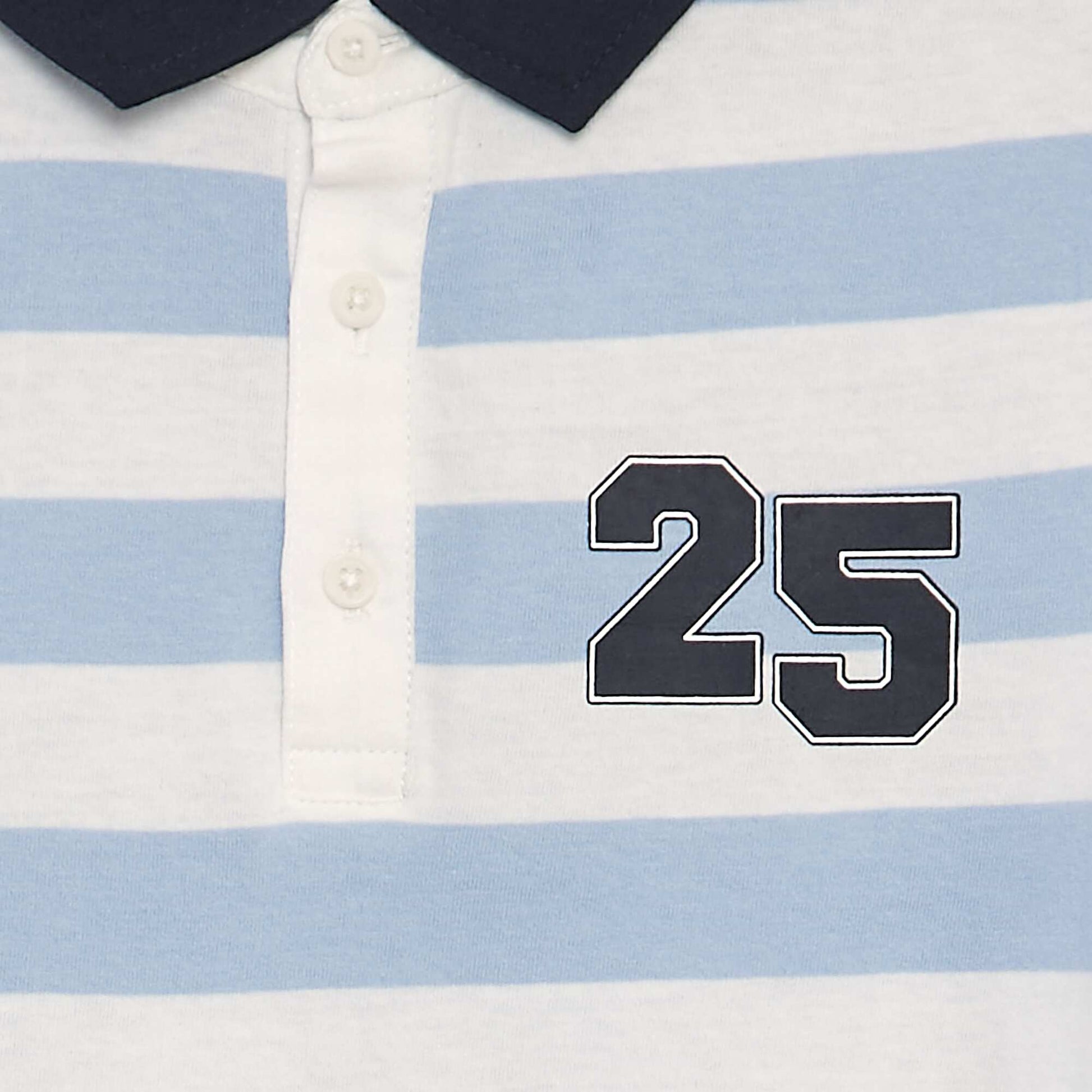 Polo en jersey rayures Bleu/blanc