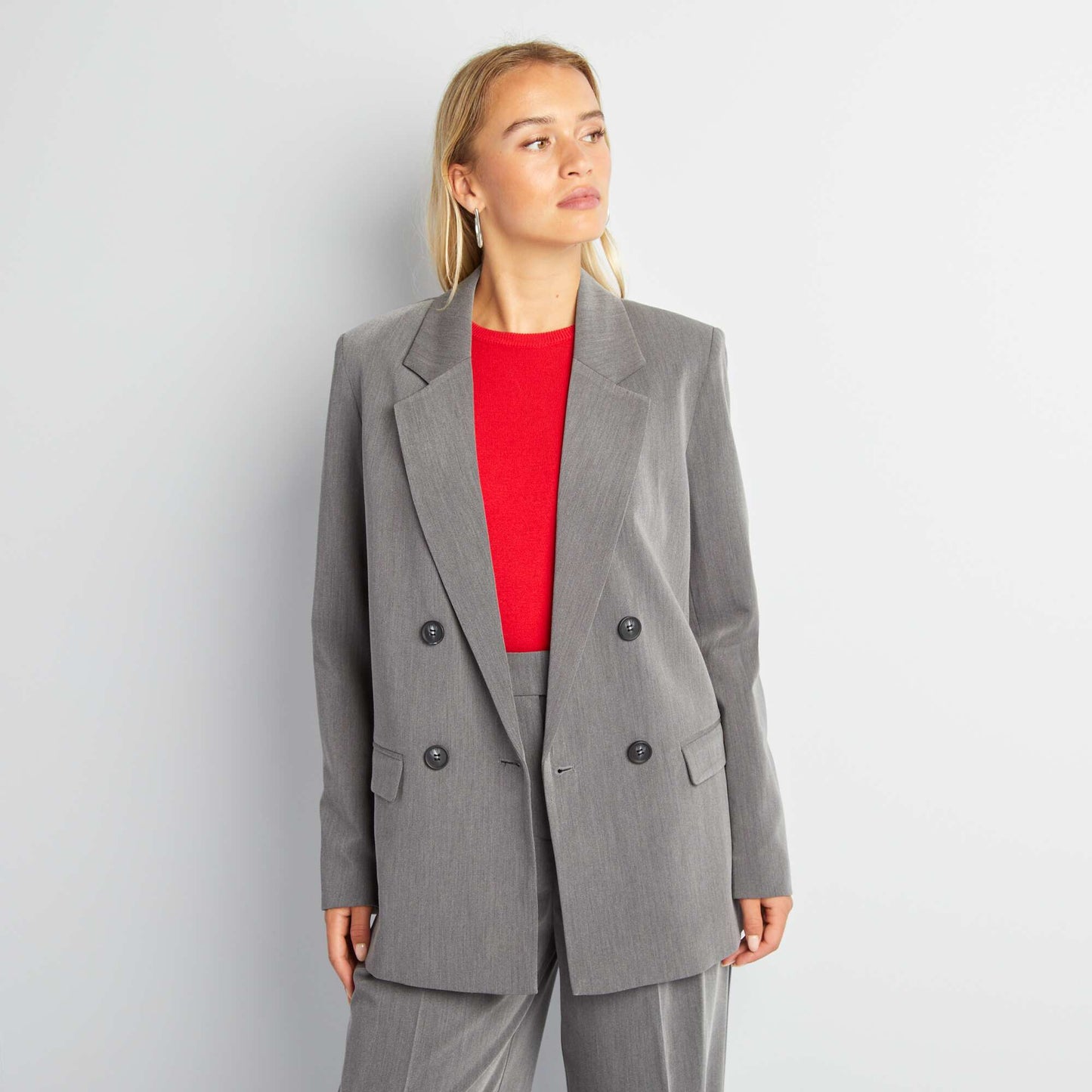 Veste tailleur large Gris