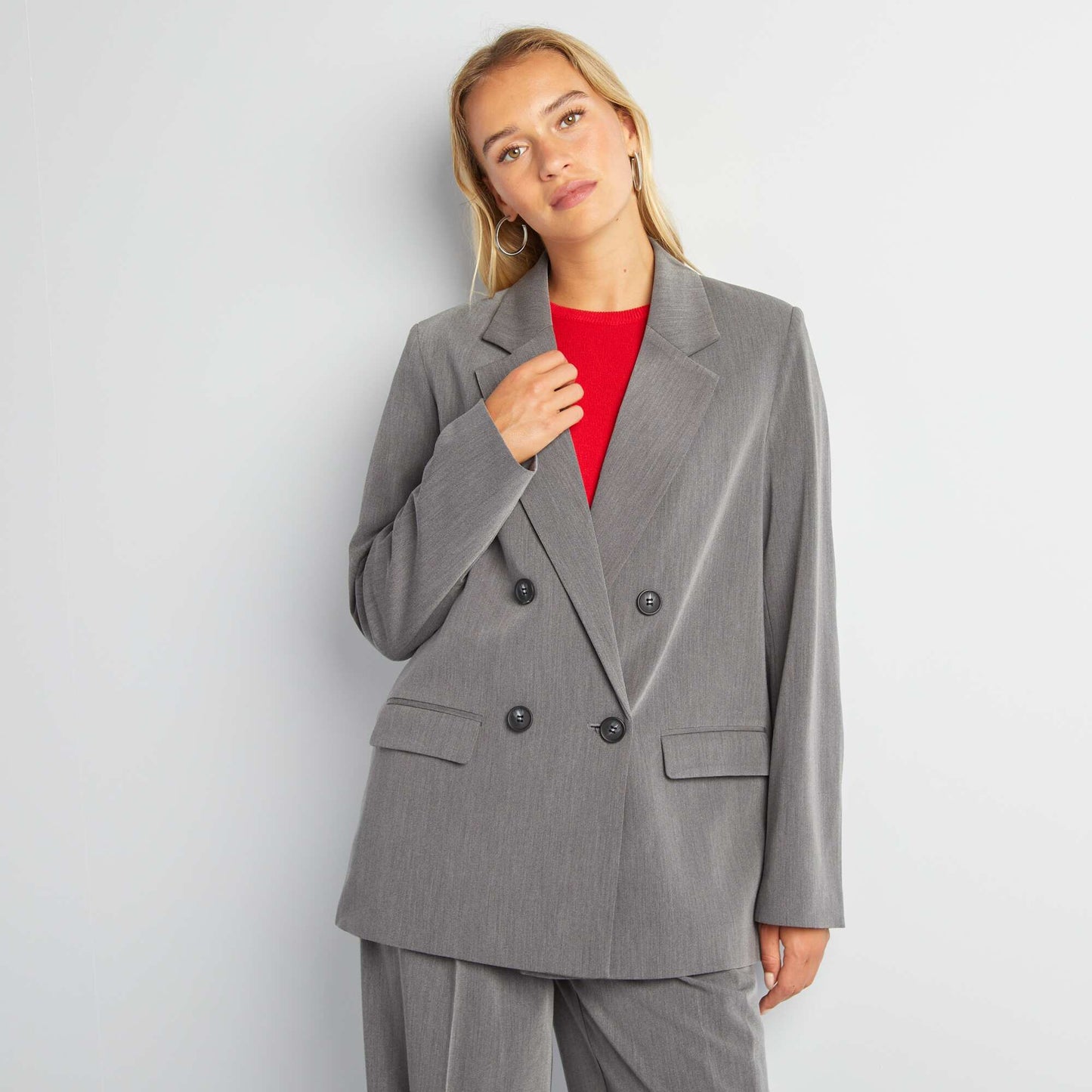 Veste tailleur large Gris