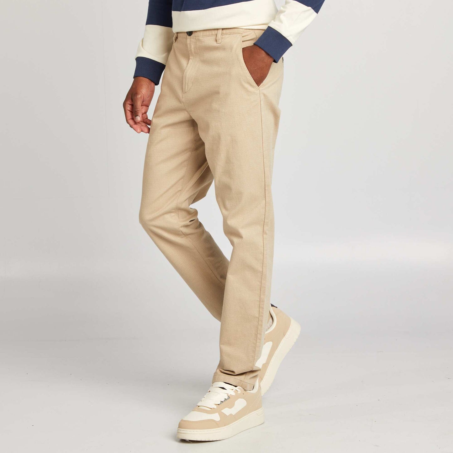 Pantalon slim chino Beige