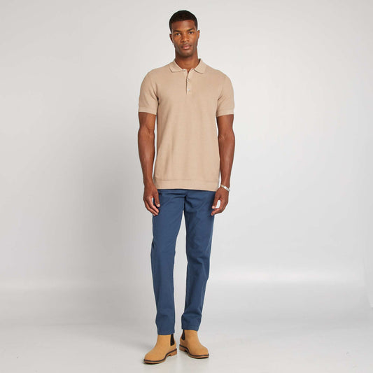 Pantalon slim chino Bleu