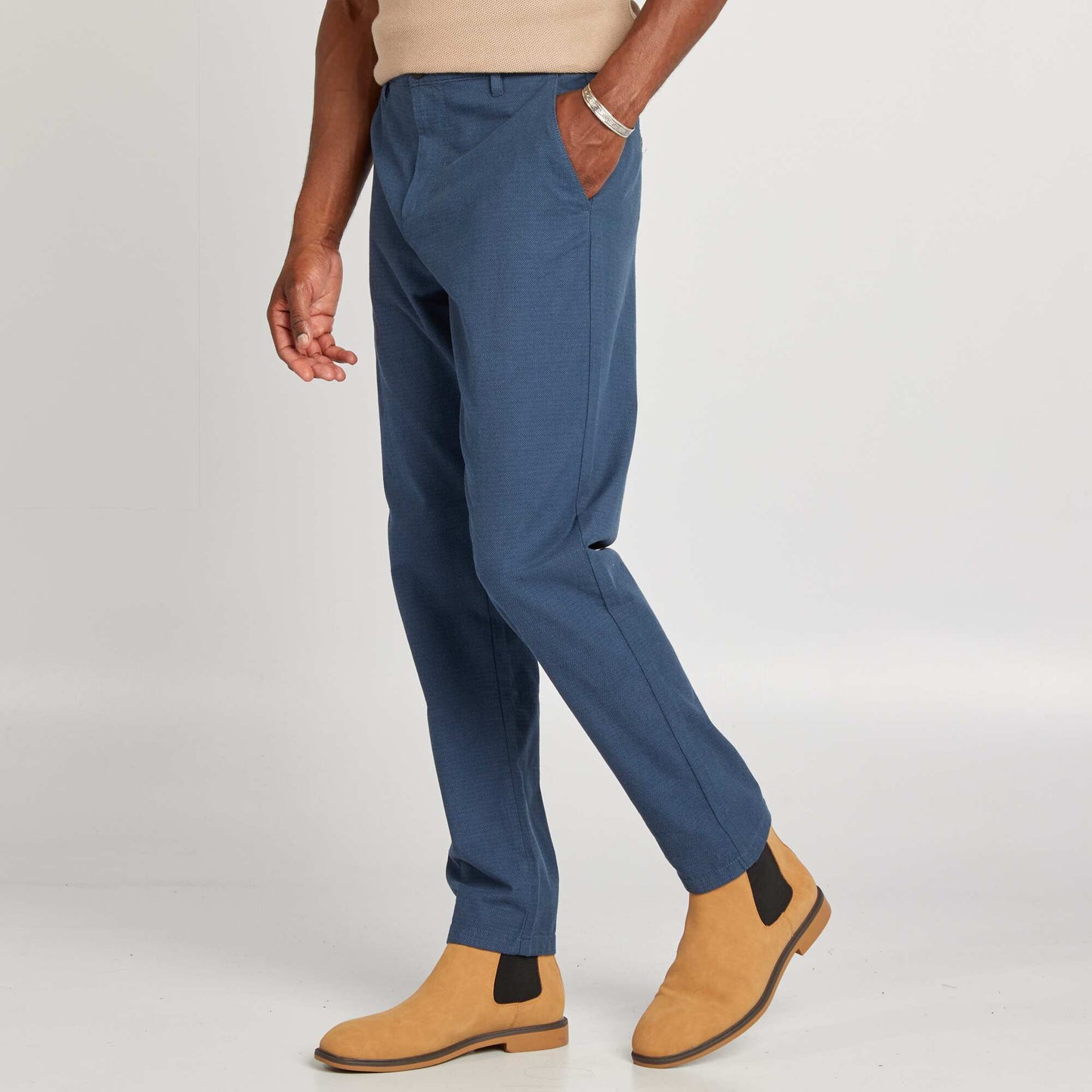 Pantalon slim chino Bleu