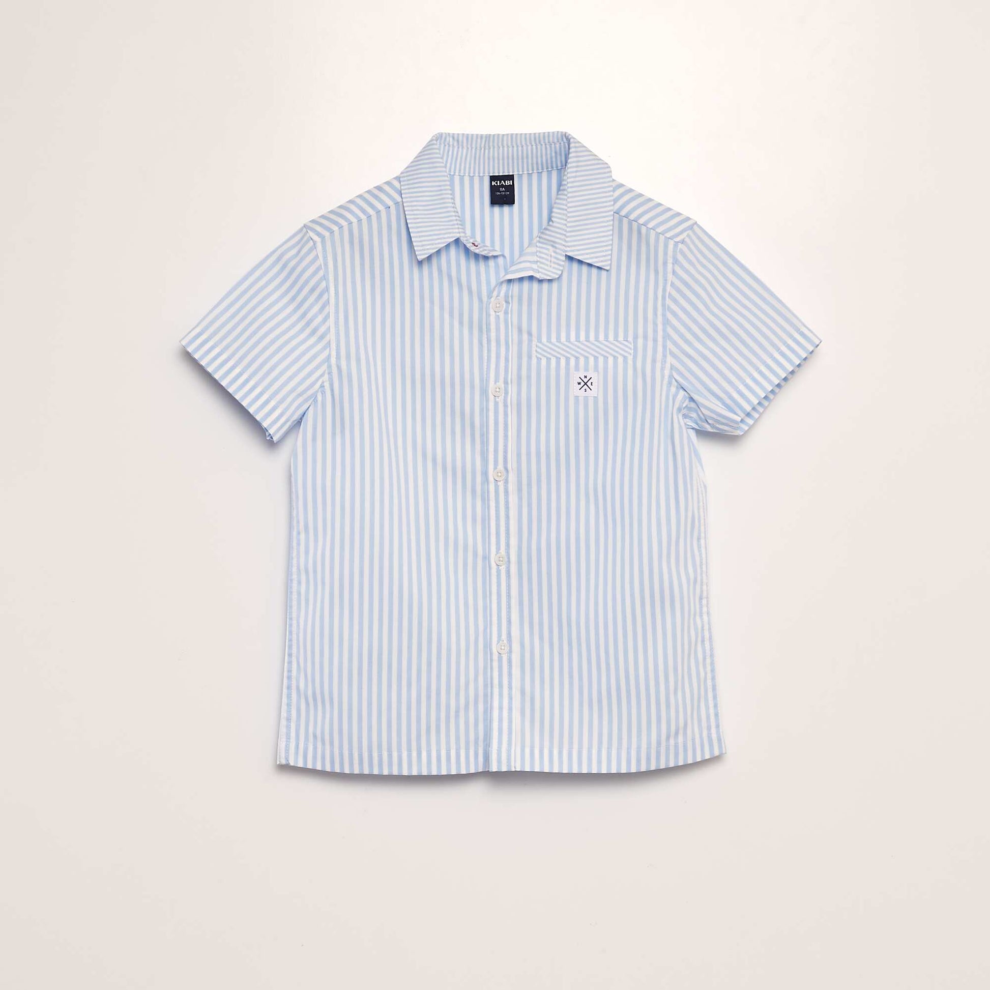 Chemise popeline manches courtes Bleu