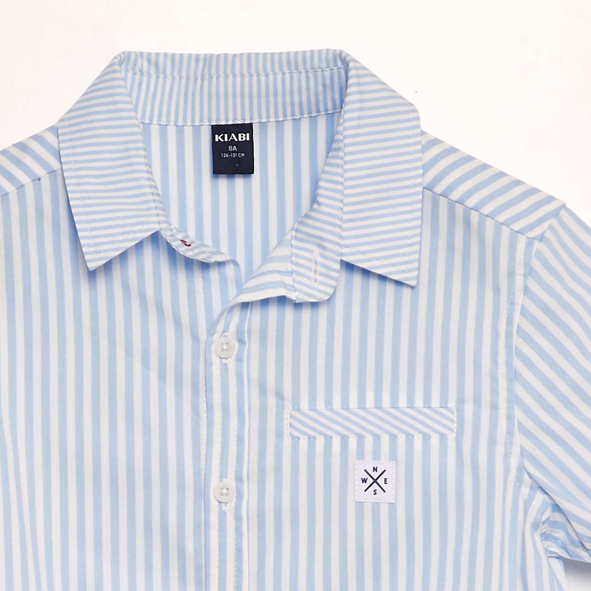Chemise popeline manches courtes Bleu