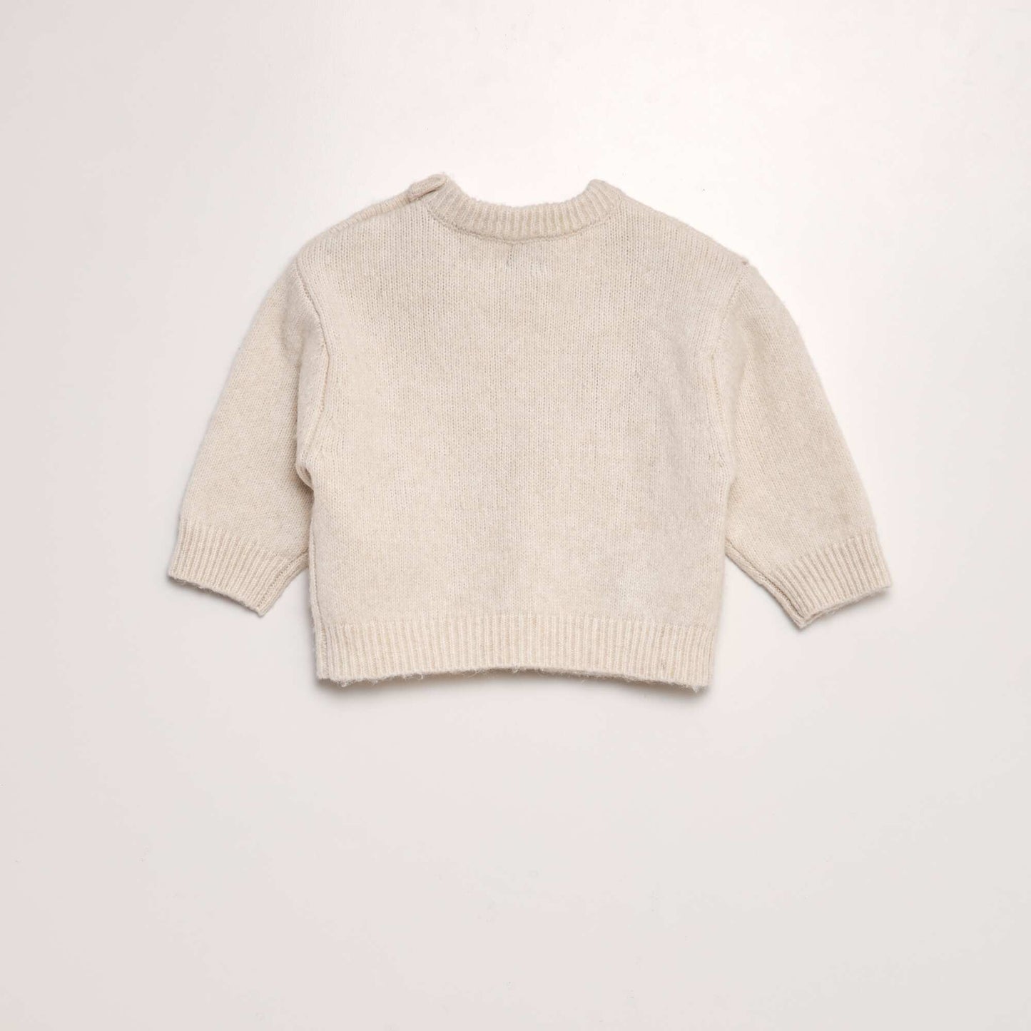 Pull en maille tricot 'animaux' BEIGE