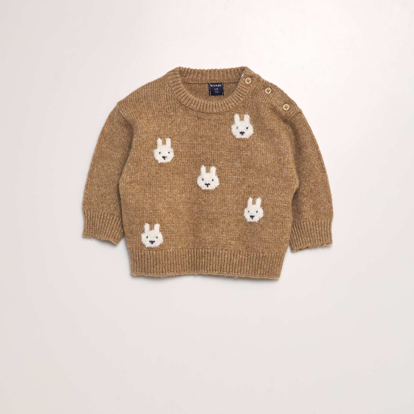 Pull en maille tricot 'animaux' MARRON