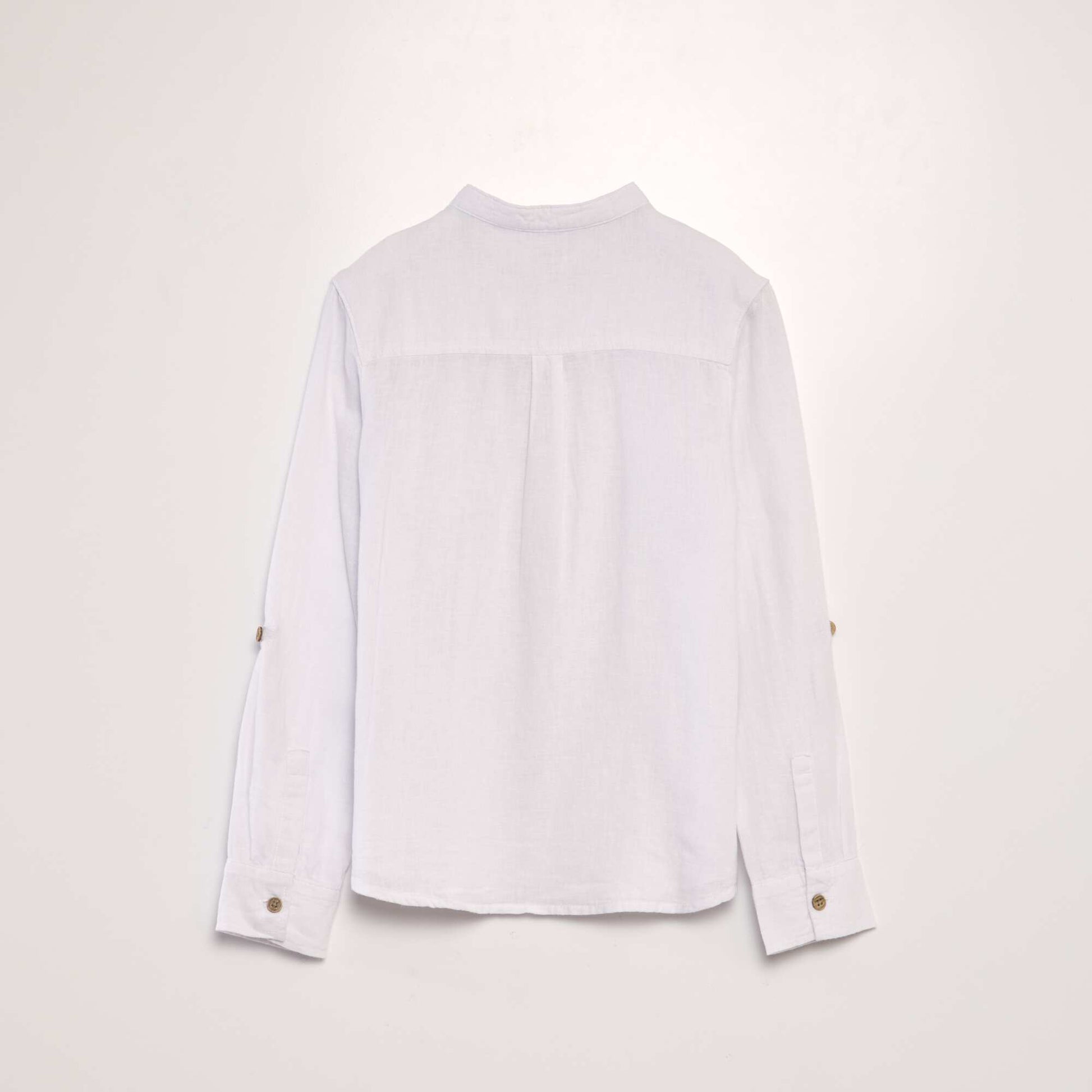 Chemise col mao en lin m lang blanc