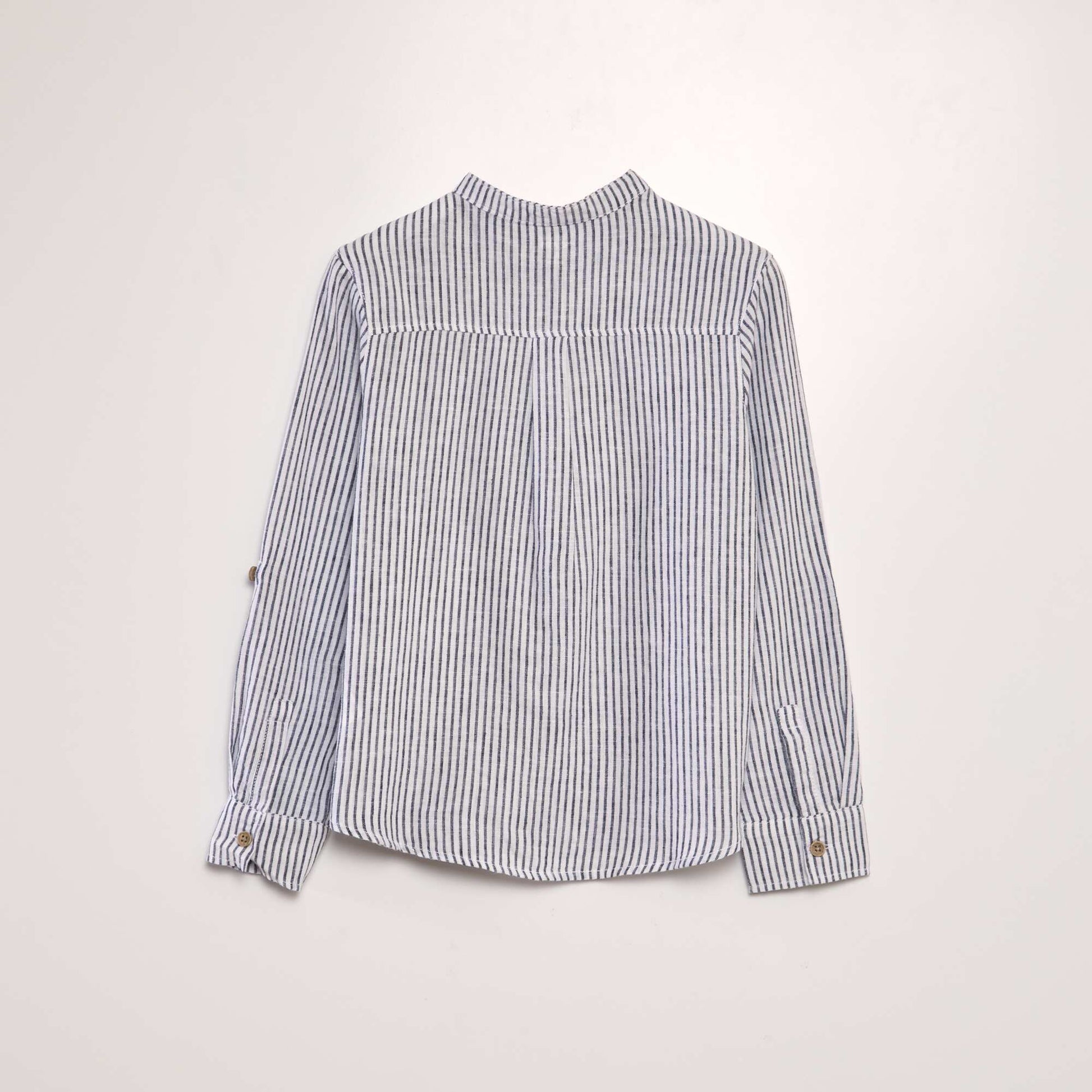 Chemise col mao en lin m lang Bleu