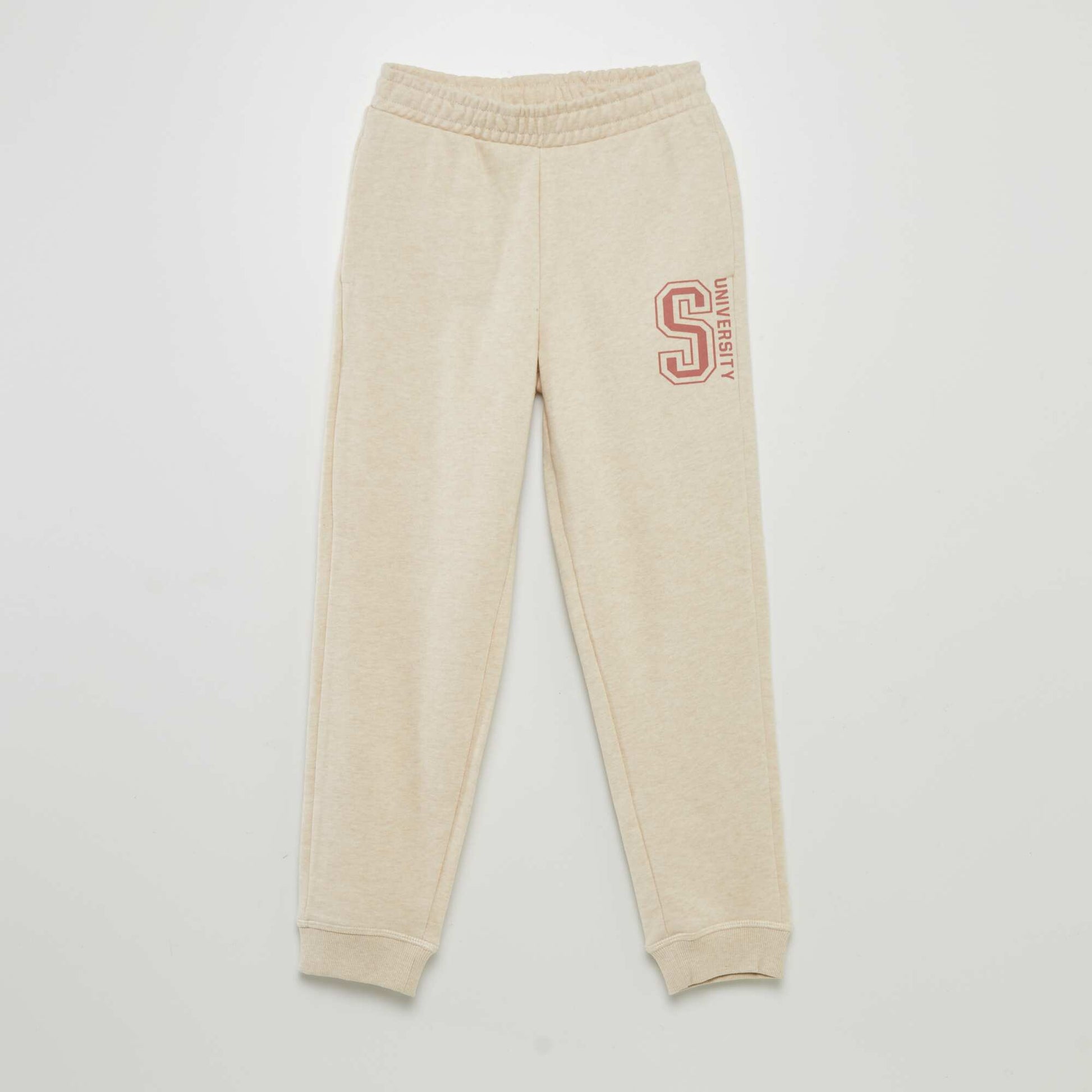 Jogging en molleton fin BEIGE
