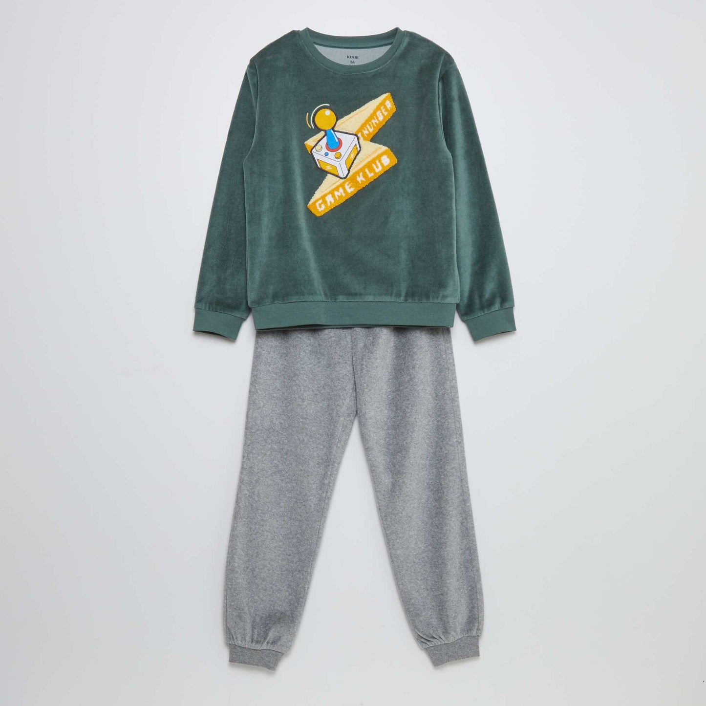 Pyjama long en velours Vert