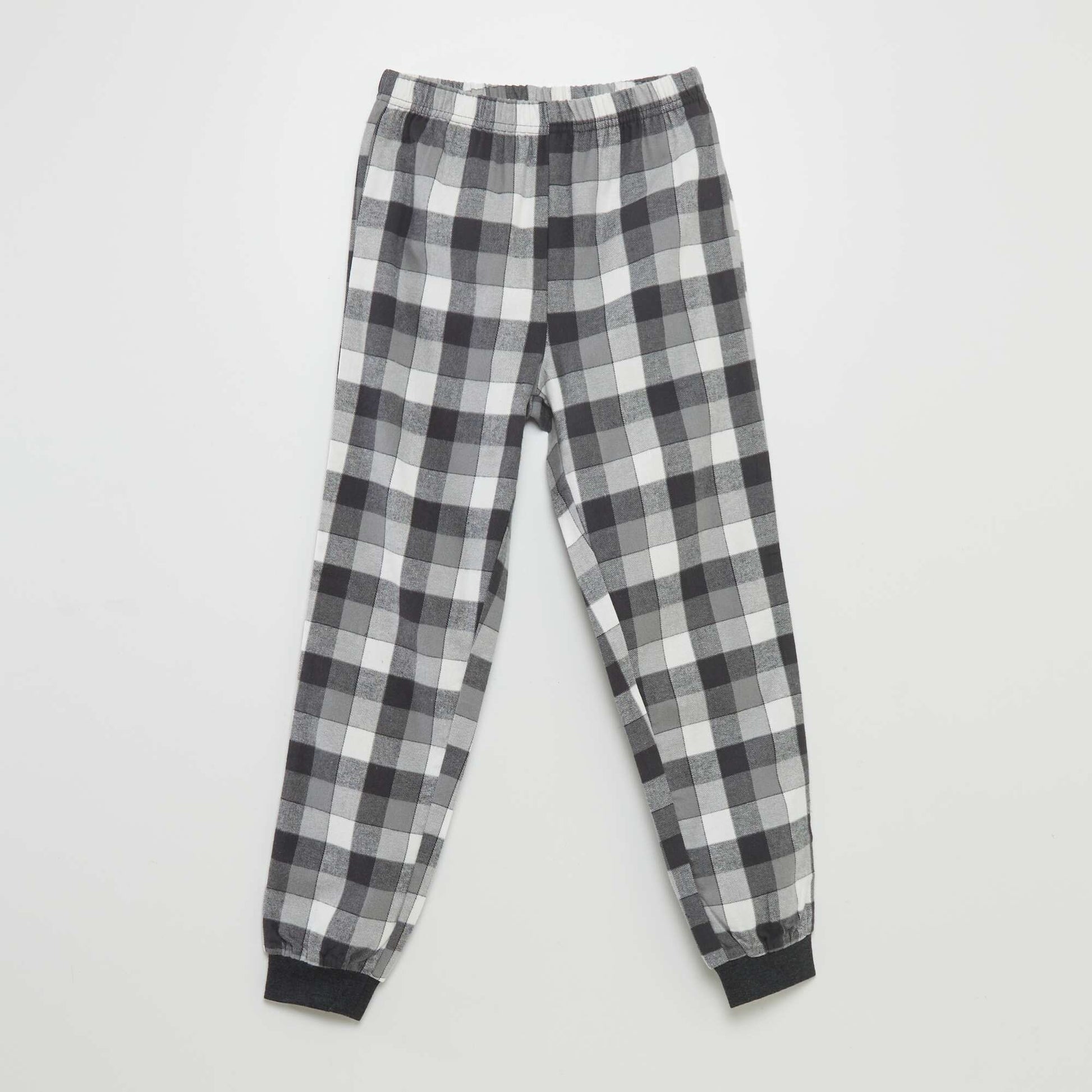 Ensemble pyjama en velours et flanelle - 2 pi ces Gris