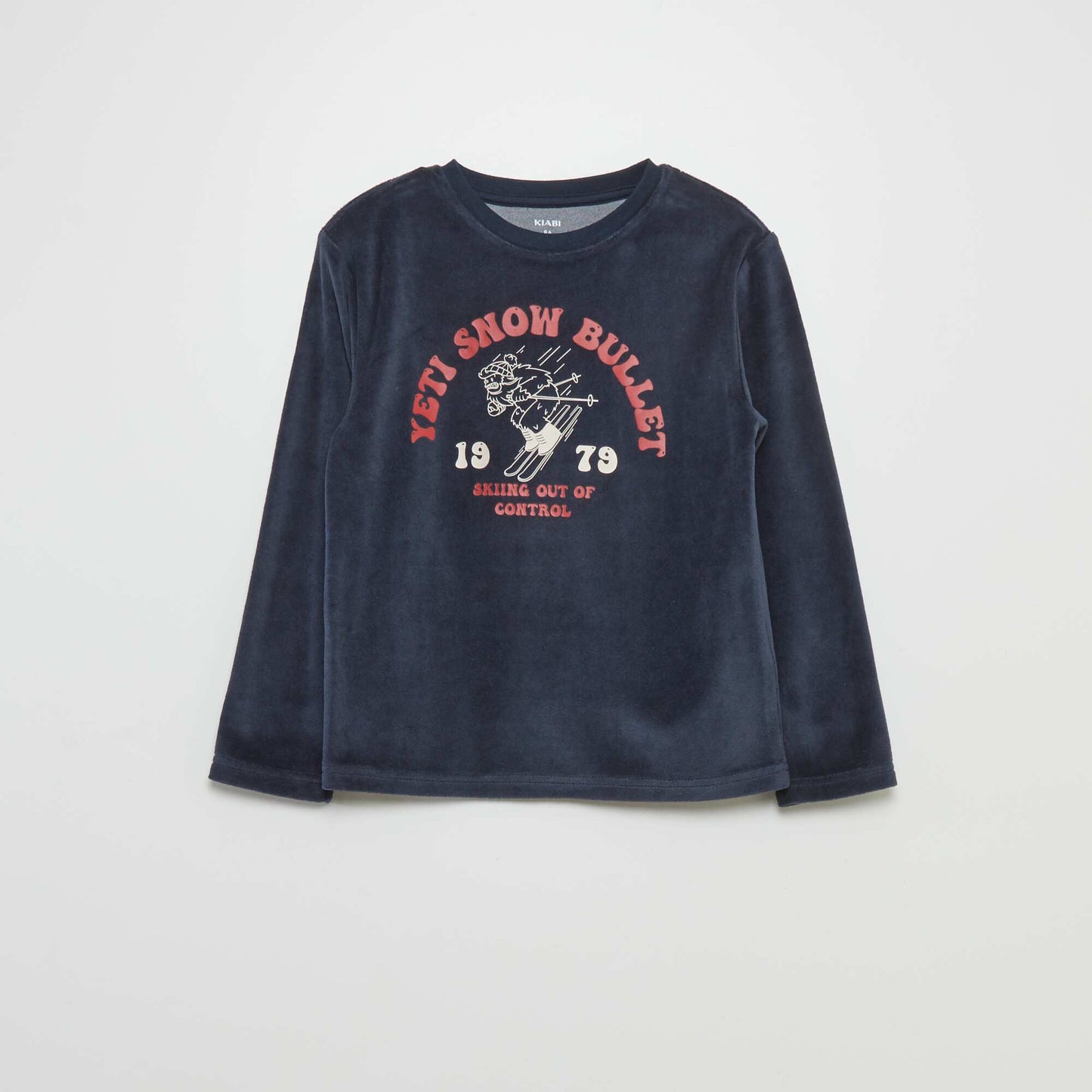 Ensemble pyjama en velours et flanelle - 2 pi ces Bleu