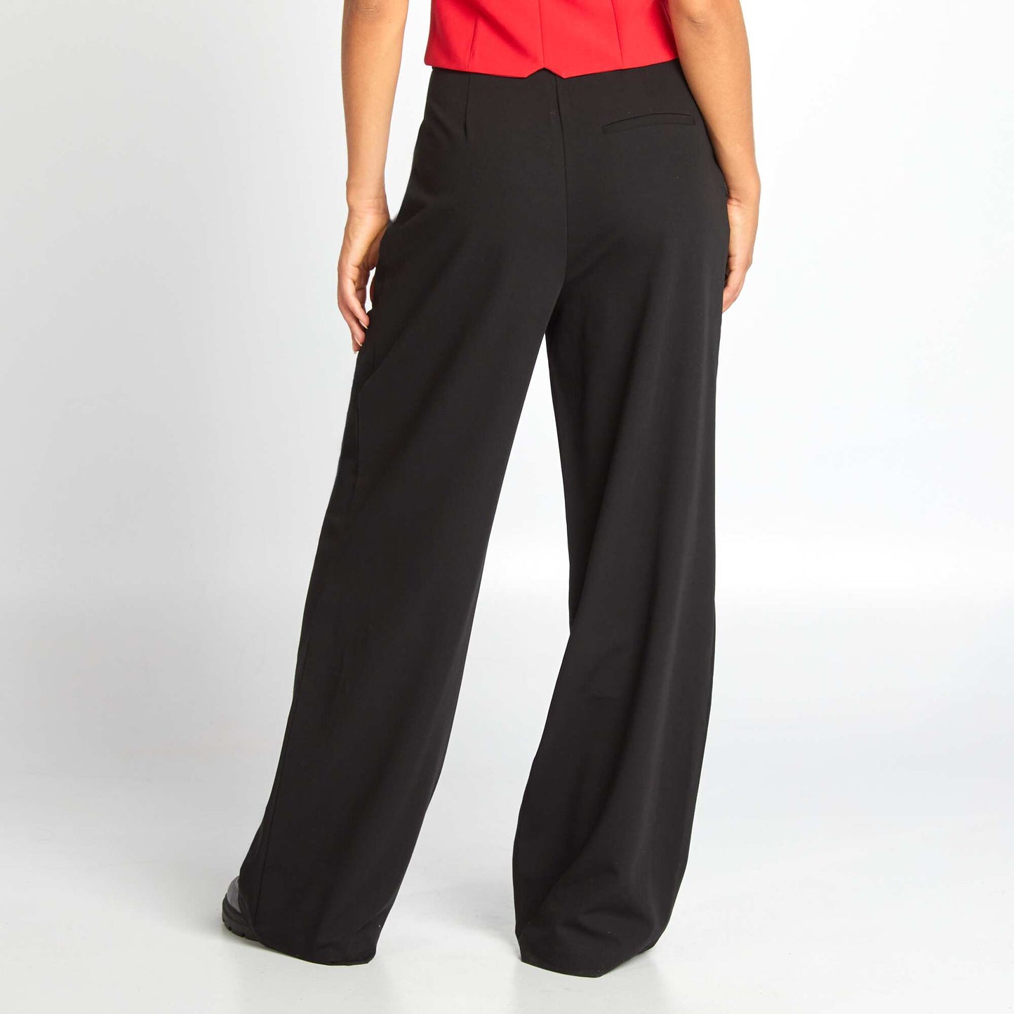 Pantalon large style tailleur noir