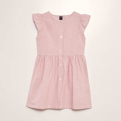 Robe rayures en coton Rouge