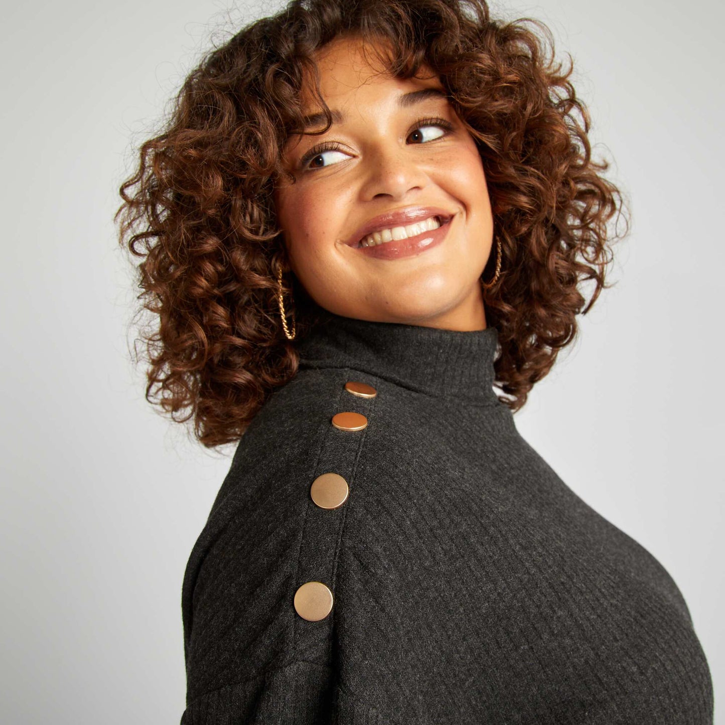 Sous-pull c tel avec col roul Gris