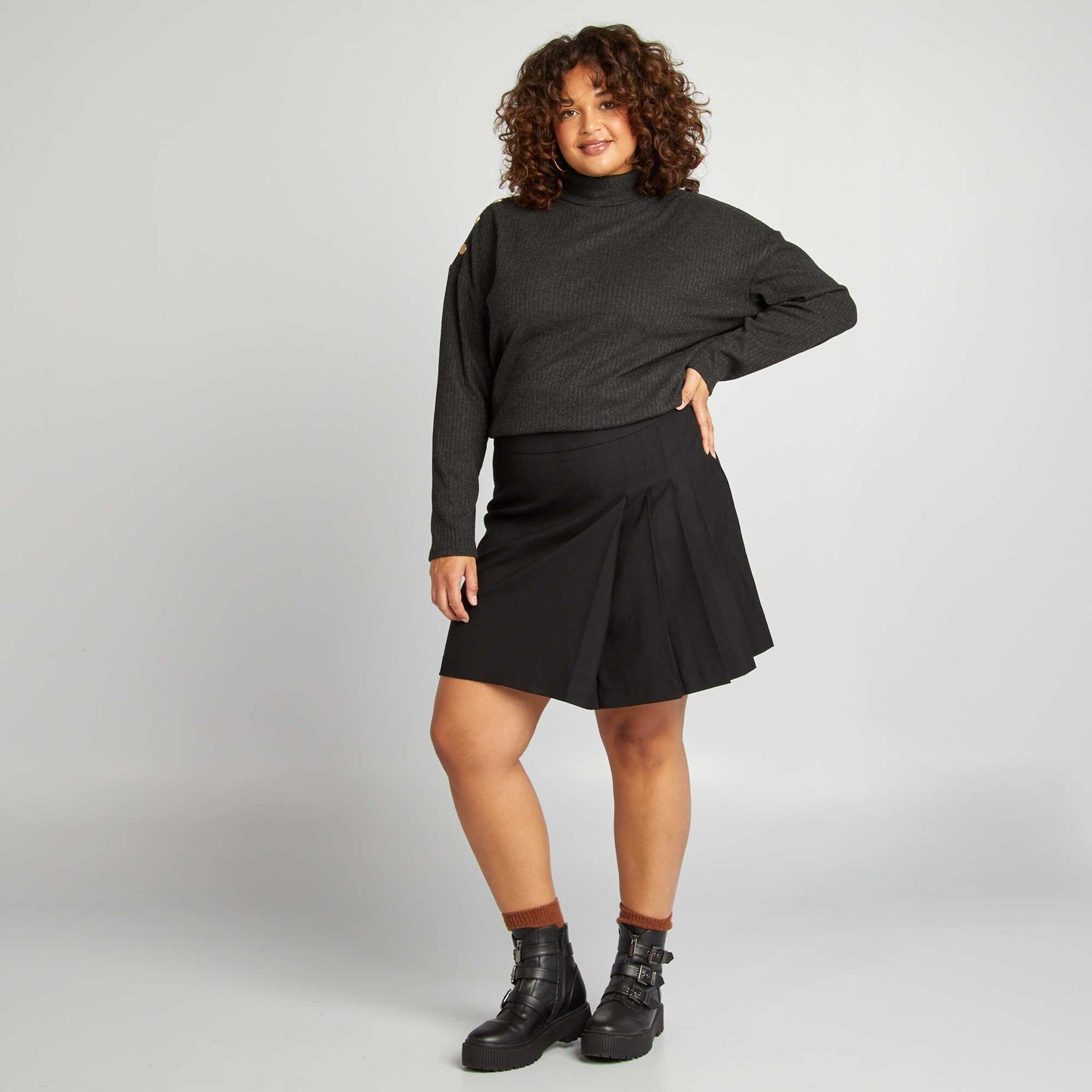 Sous-pull c tel avec col roul Gris