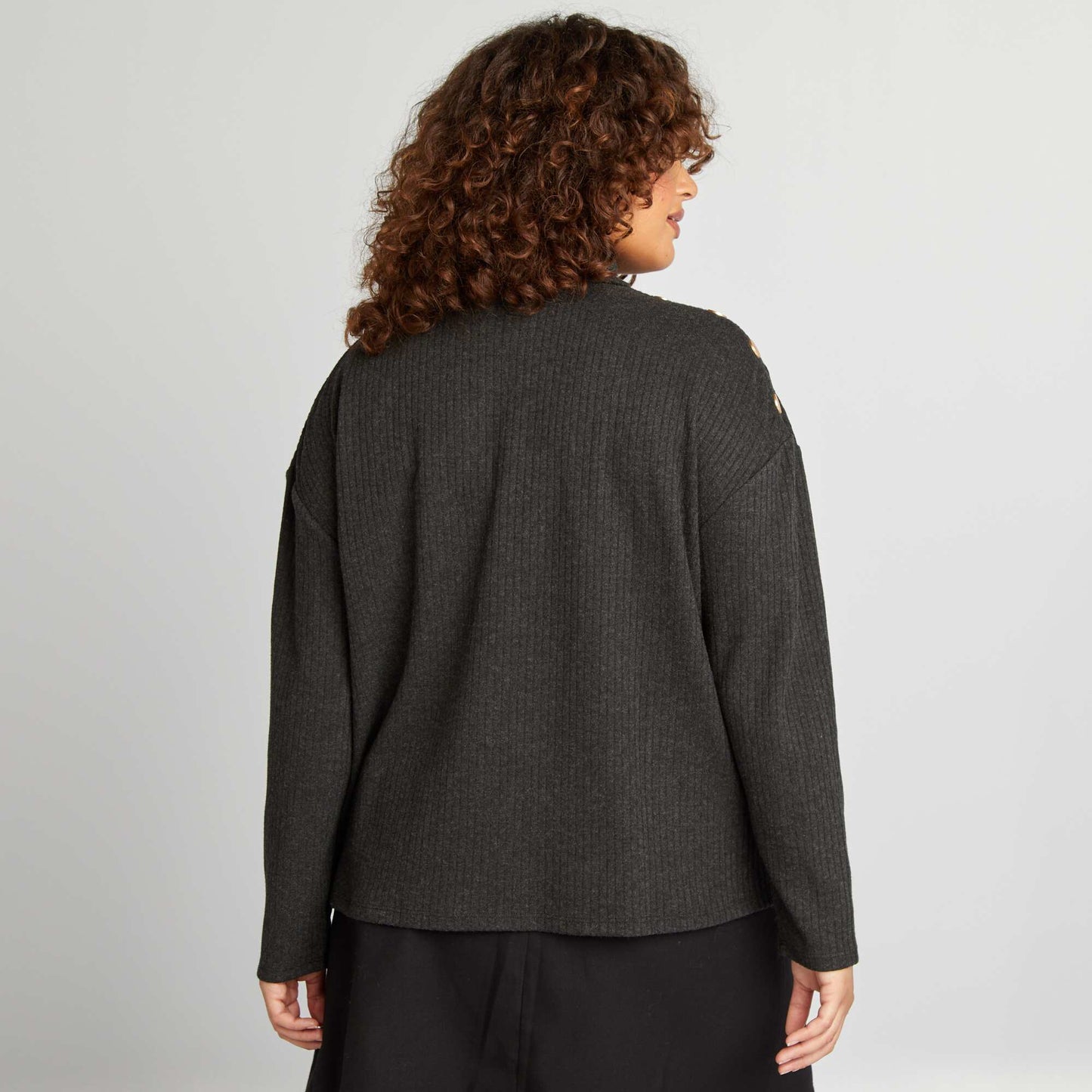 Sous-pull c tel avec col roul Gris