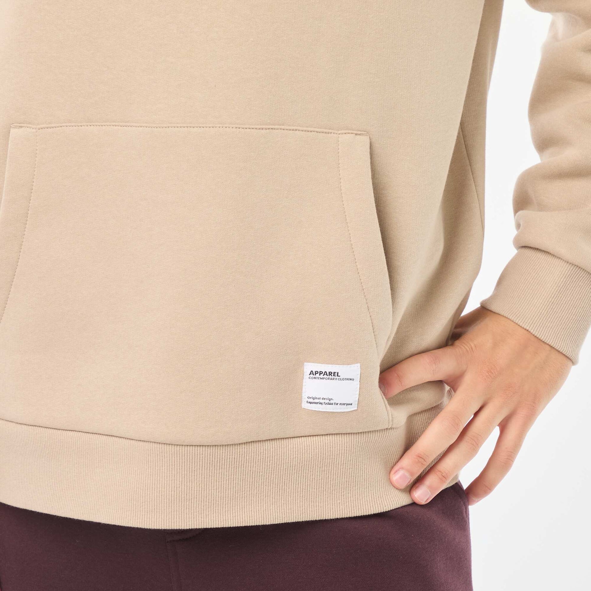 Sweat en molleton à capuche BEIGE