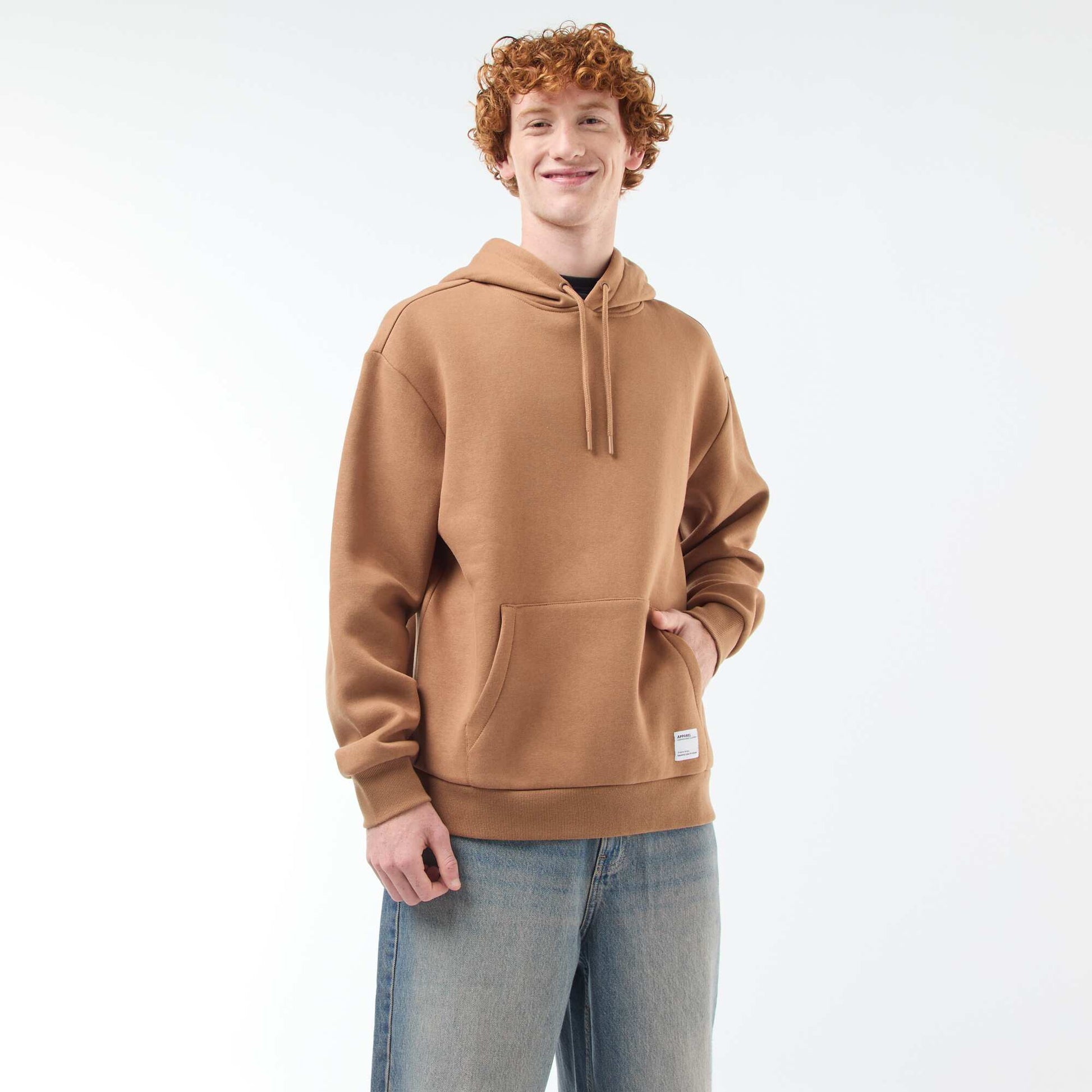 Sweat en molleton à capuche BEIGE
