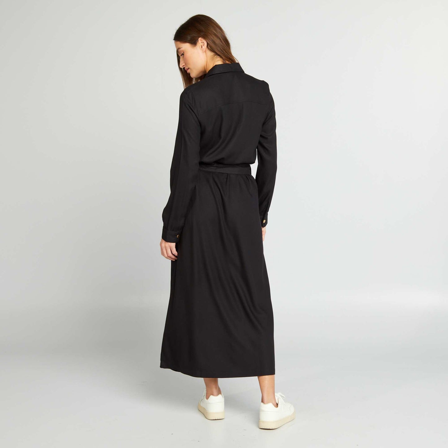 Robe midi ceintur e noir