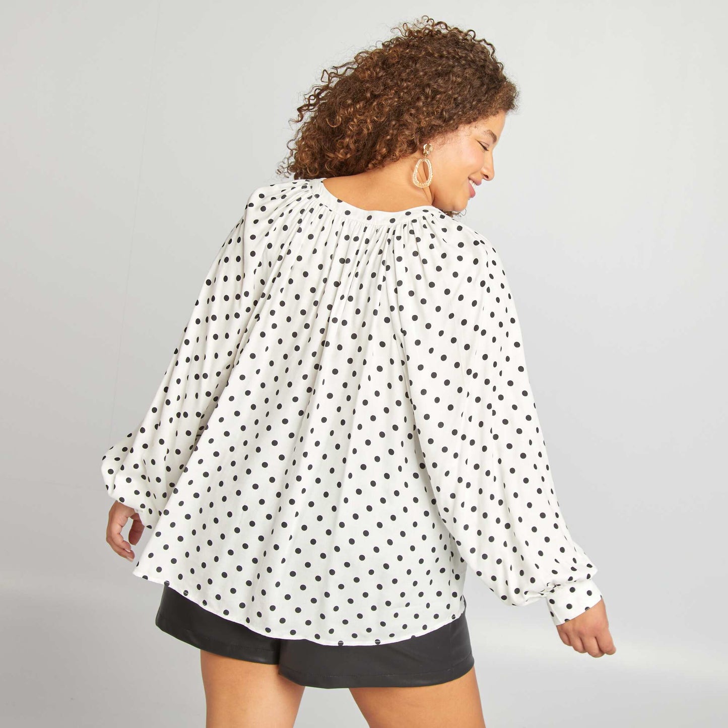 Blouse fluide   imprim  Blanc