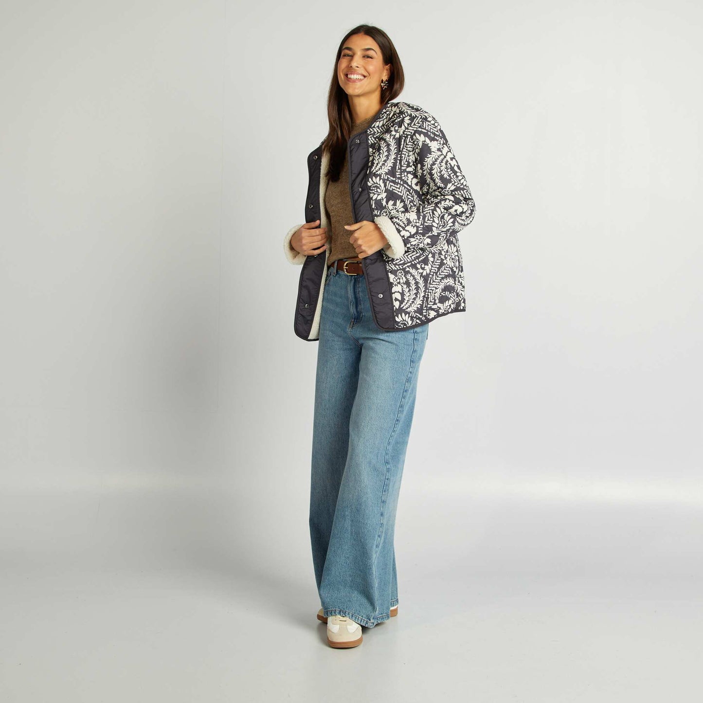 Veste réversible oversize Noir imprimé