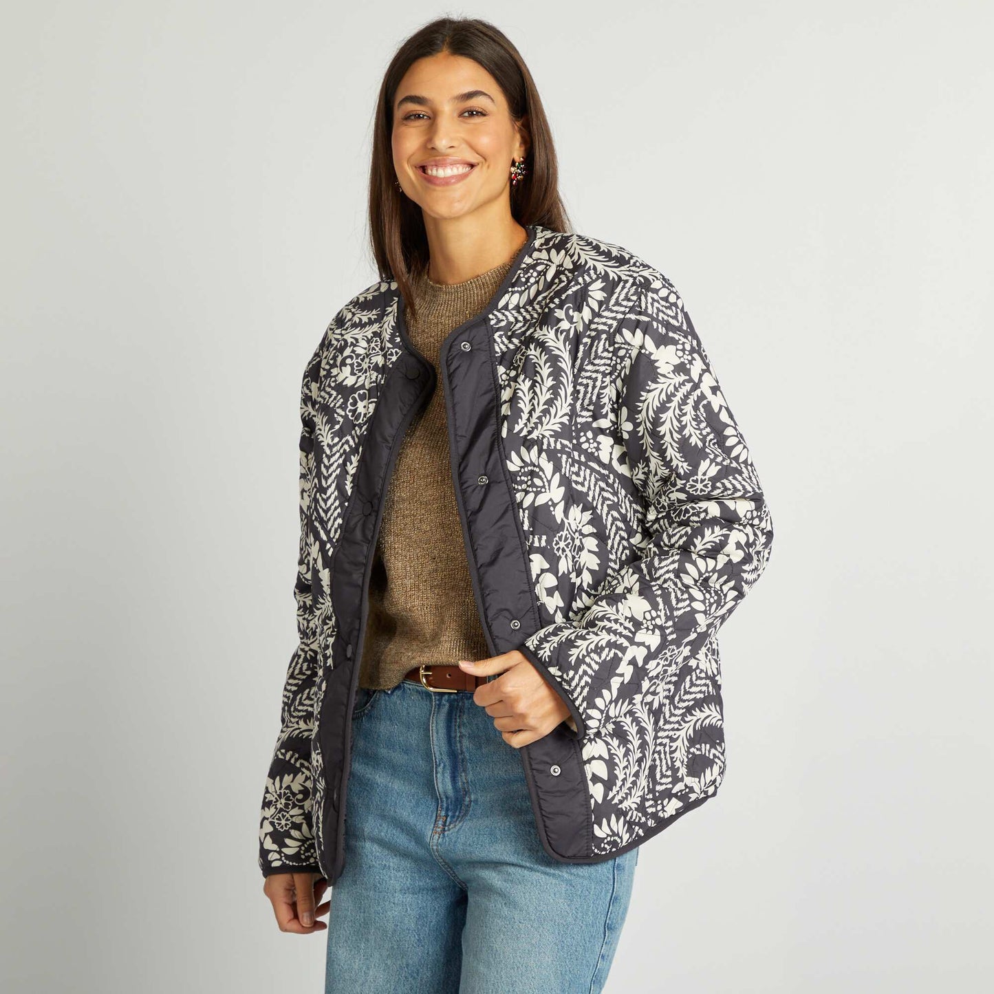 Veste réversible oversize Noir imprimé