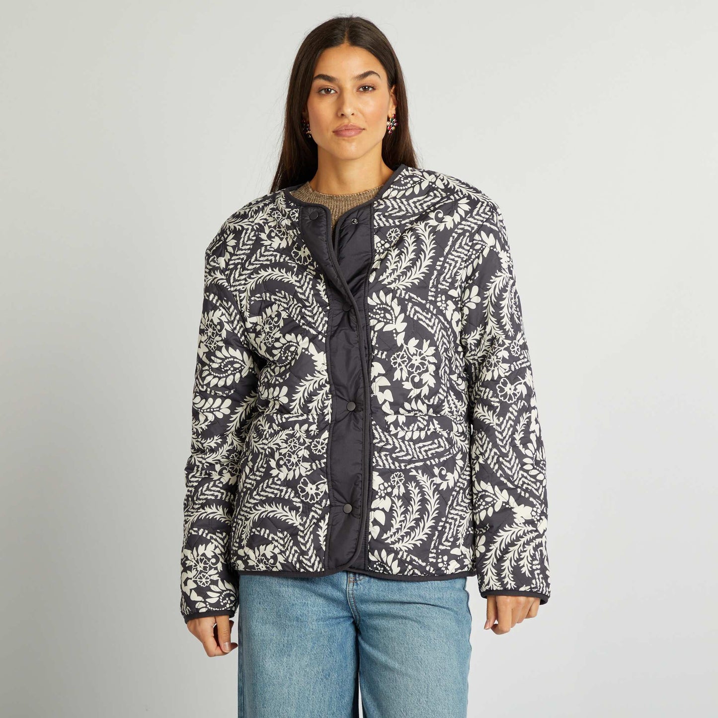 Veste réversible oversize Noir imprimé