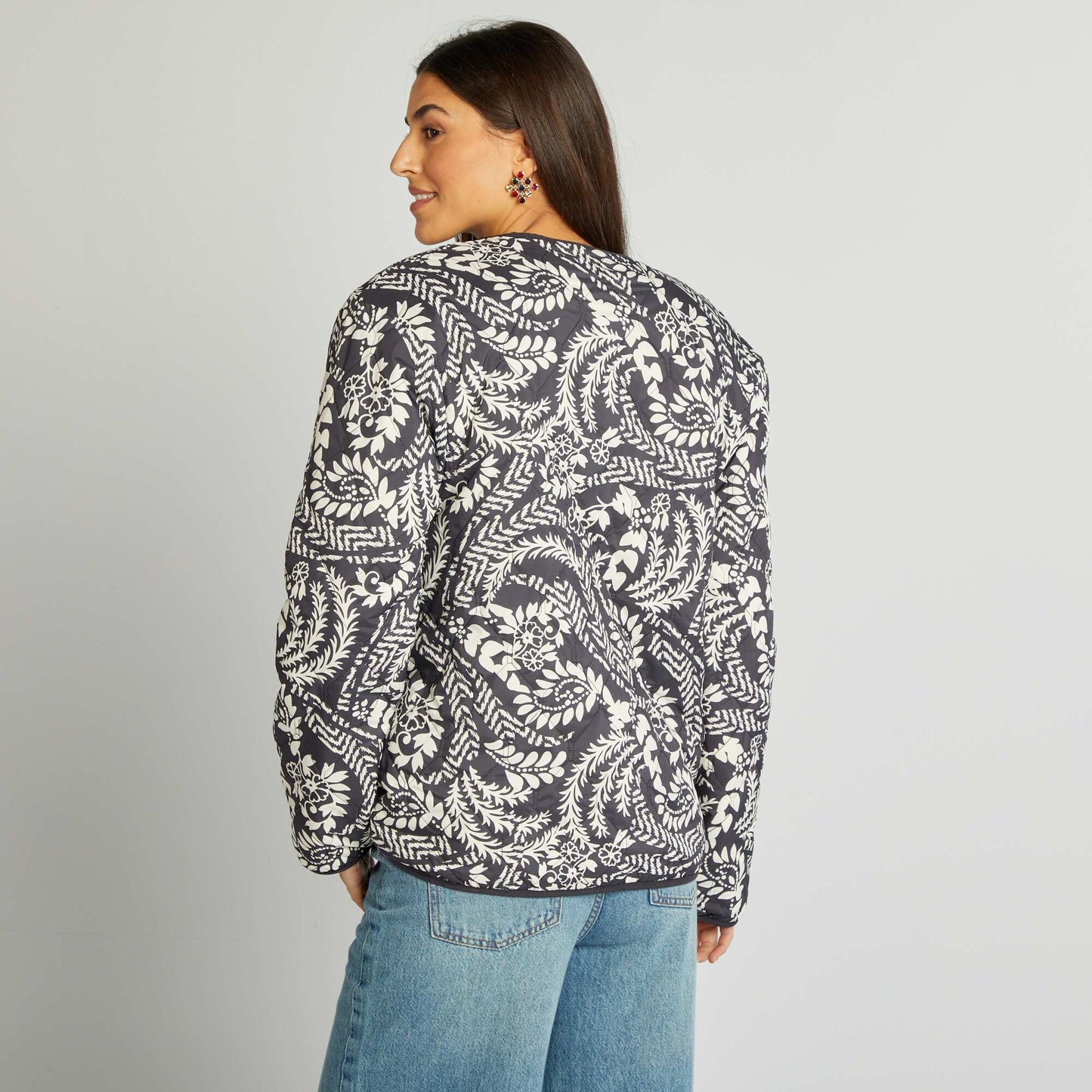 Veste réversible oversize Noir imprimé