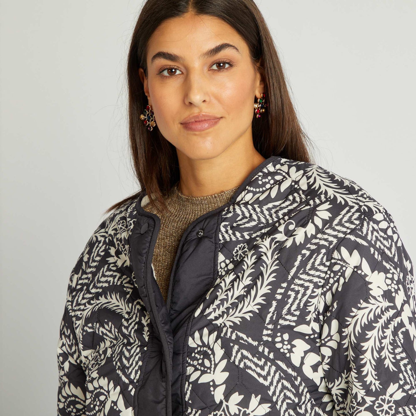 Veste réversible oversize Noir imprimé