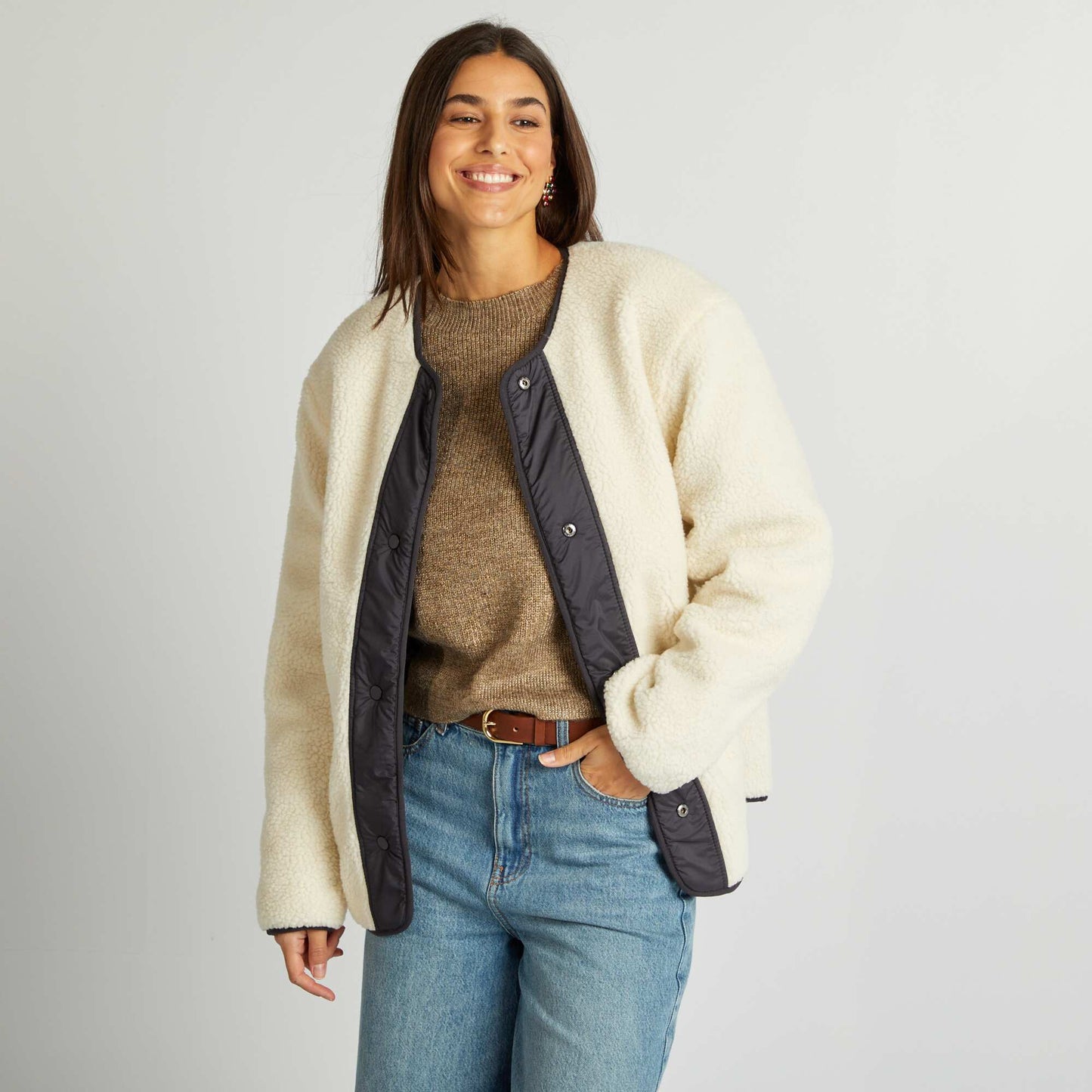 Veste réversible oversize Noir imprimé