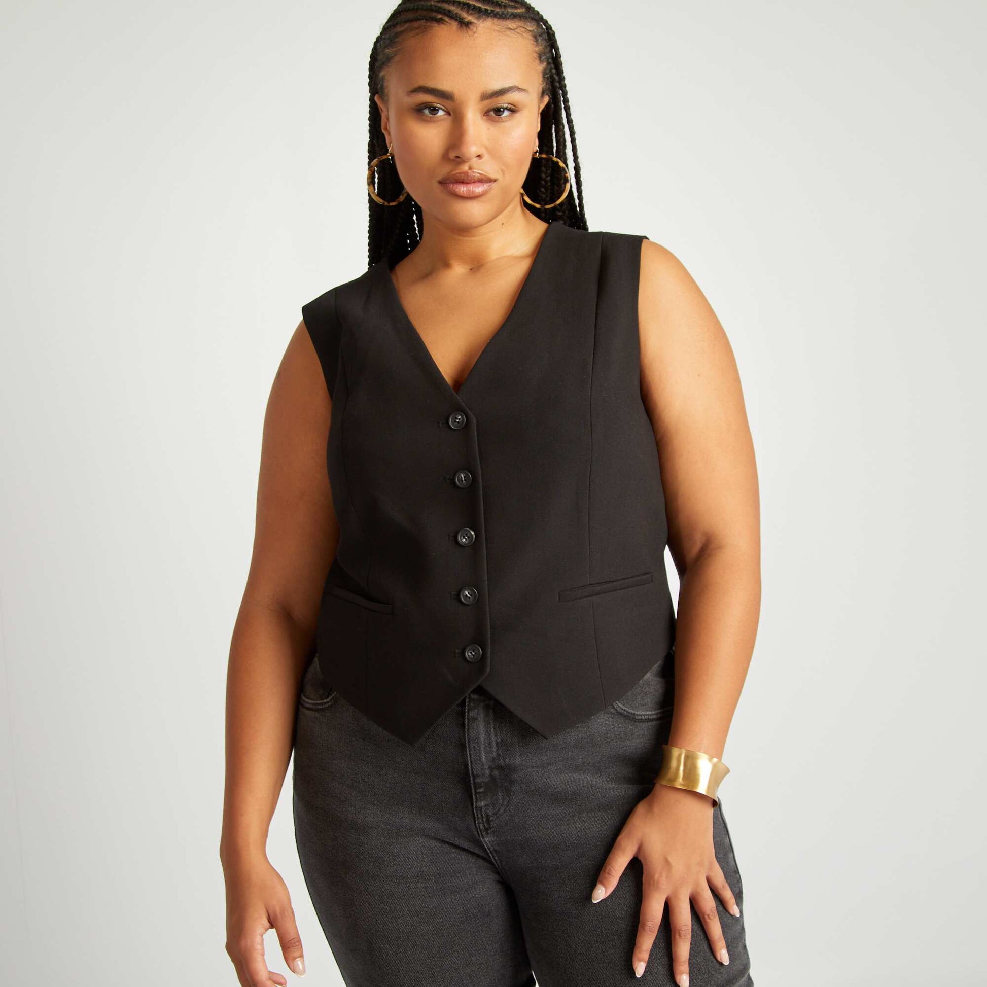 Veste gar on de caf unie noir
