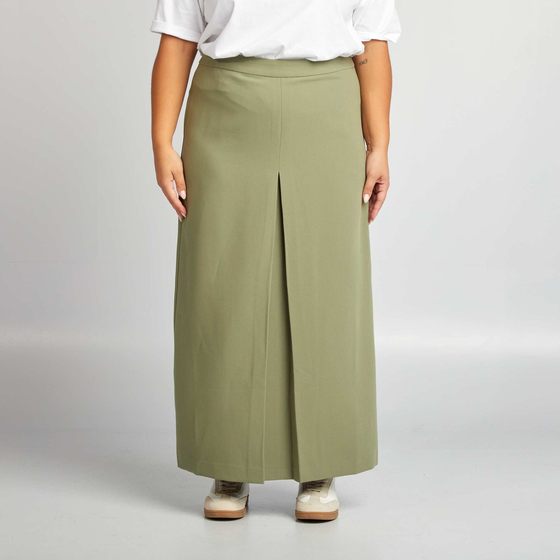 Jupe longue midi Kaki