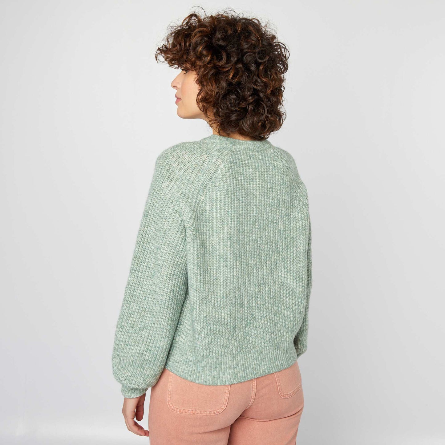 Gilet en maille grosse jauge Vert