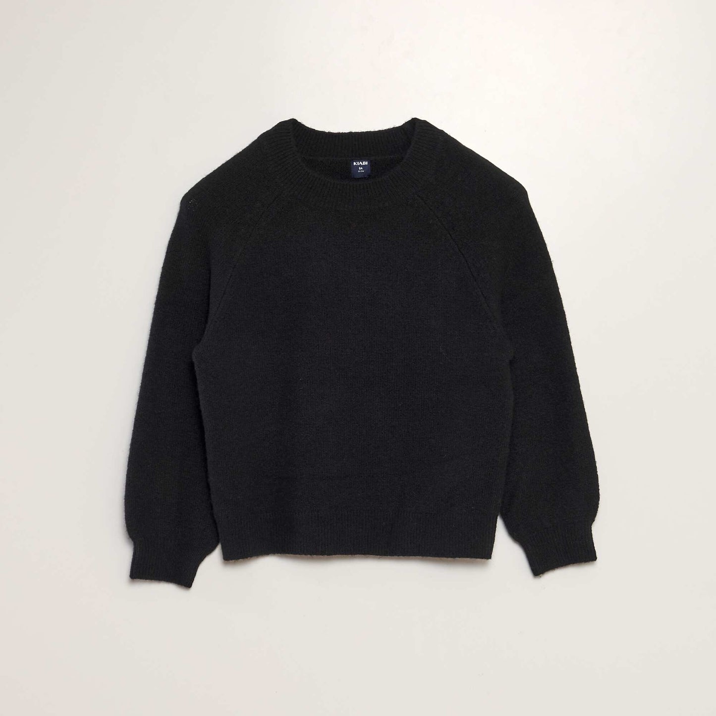 Pull en maille à col rond noir