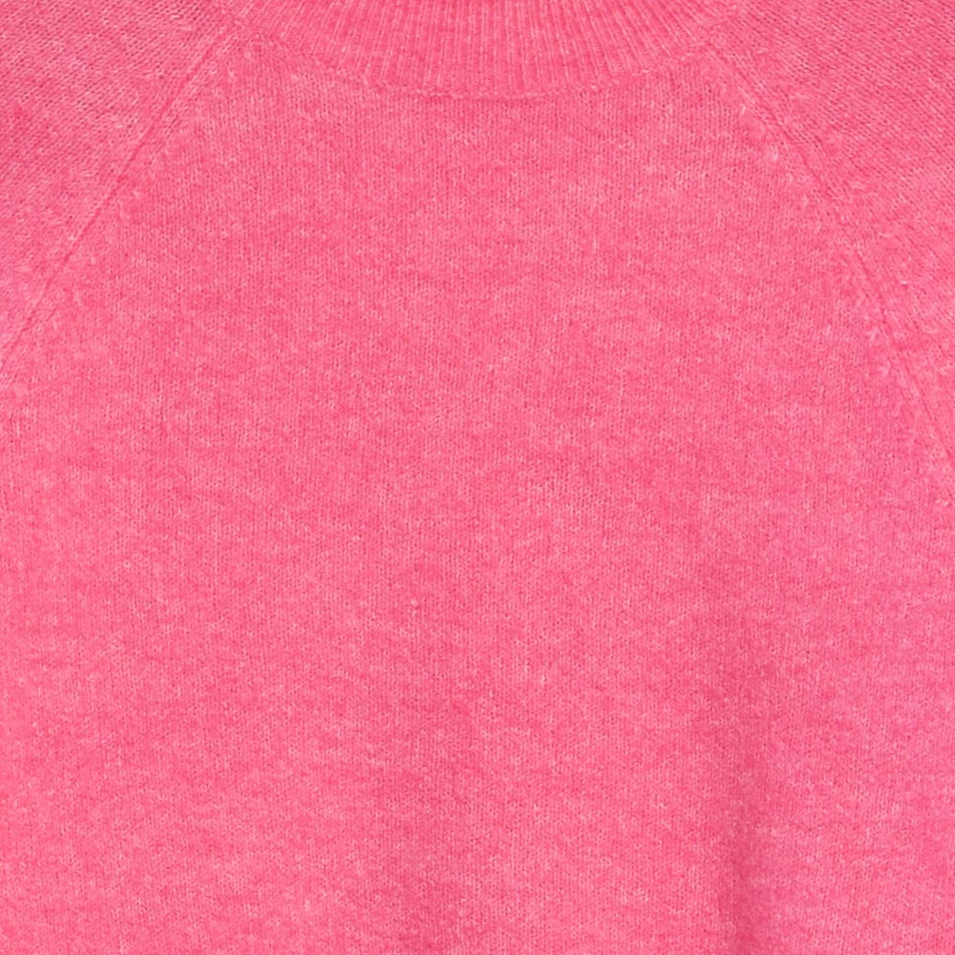 Pull en maille à col rond rose