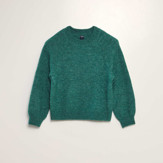 Pull en maille à col rond Vert