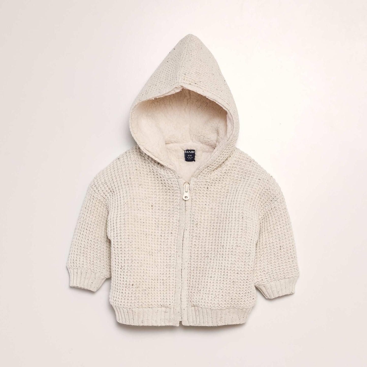 Gilet en tricot avec capuche Beige