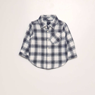 Chemise carreaux en flanelle NOIR