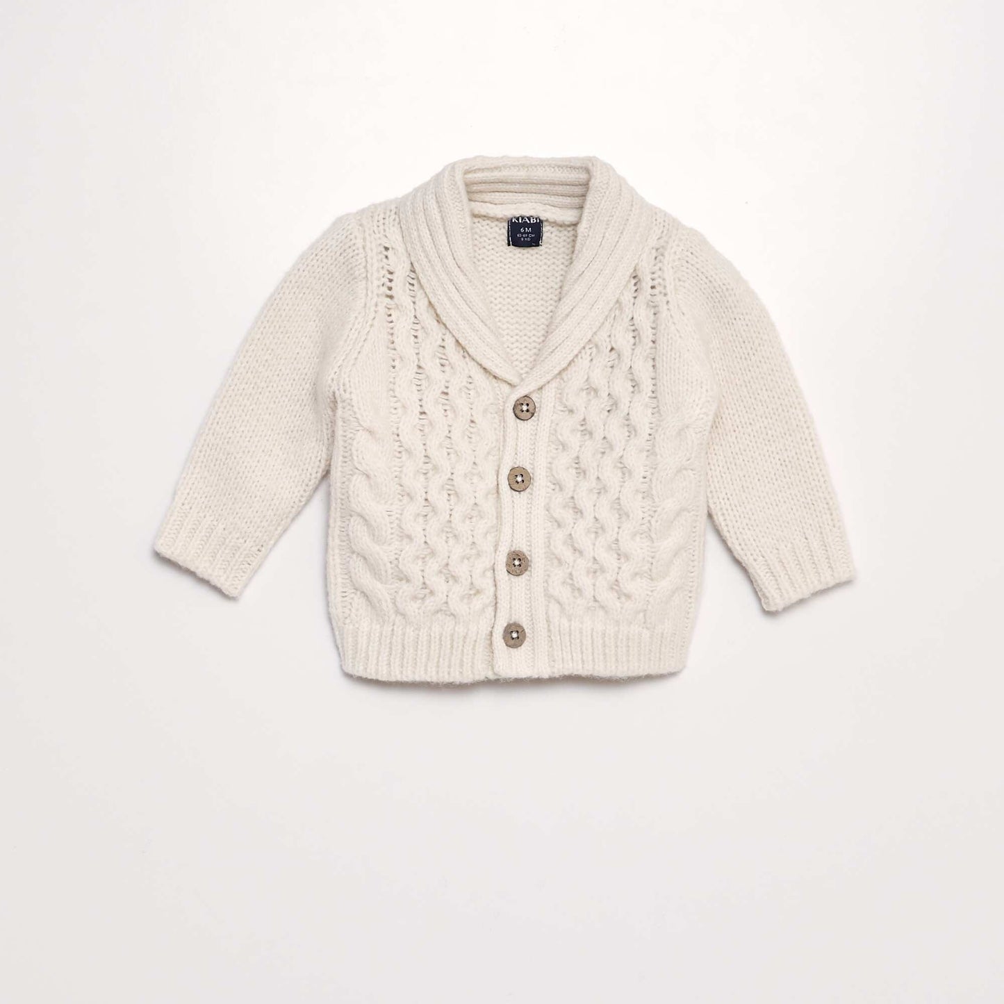 Gilet col ch le en maille tricot Blanc