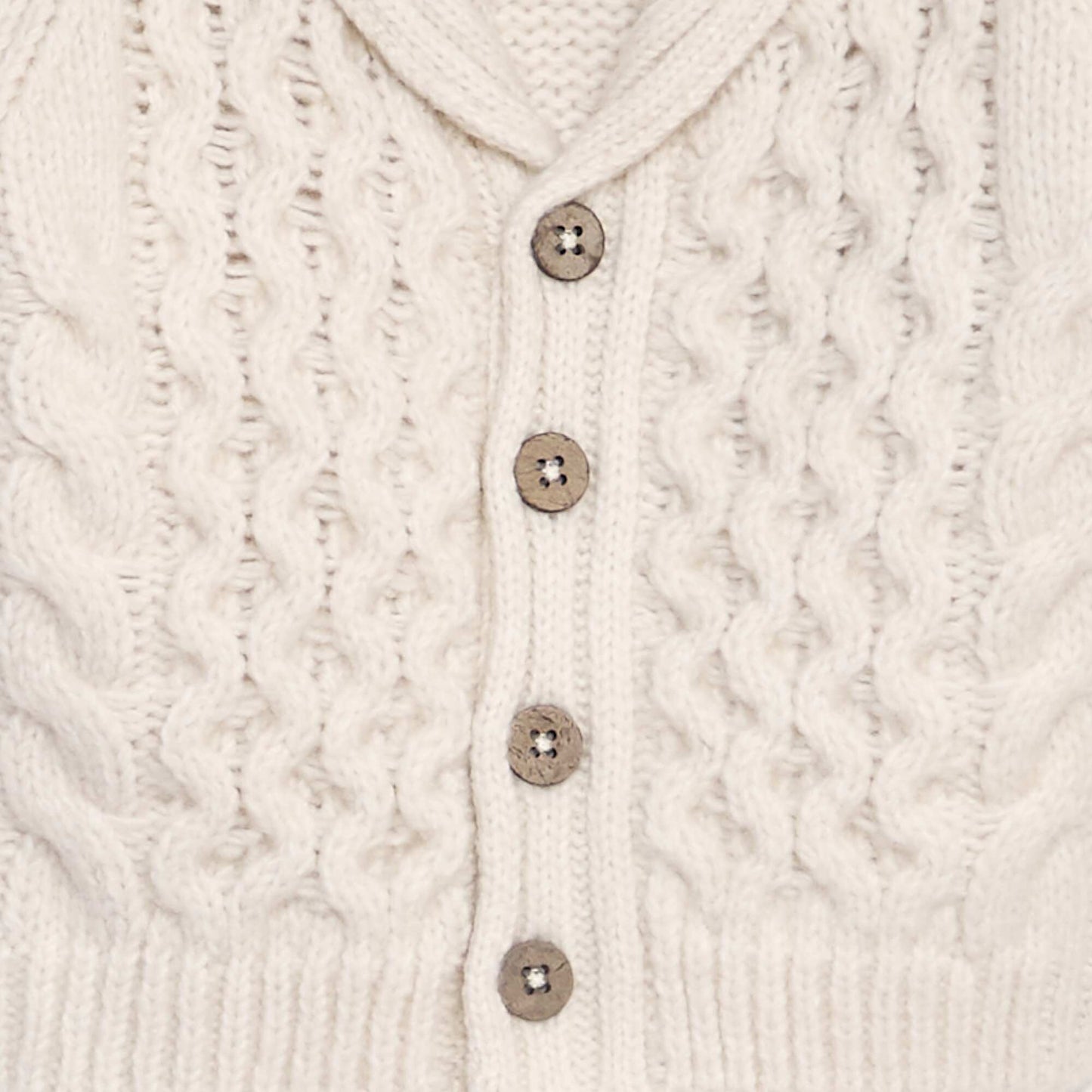 Gilet col ch le en maille tricot Blanc