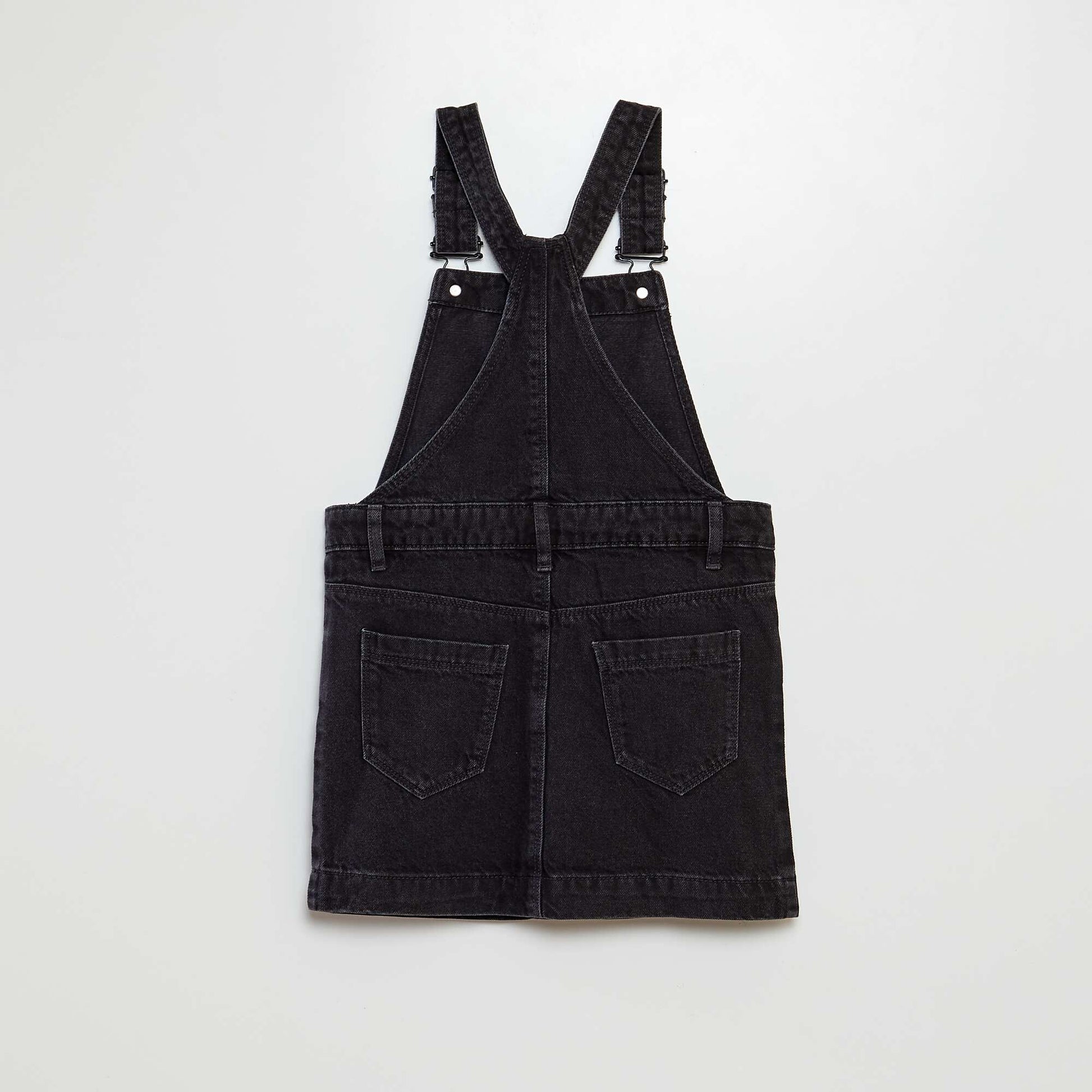 Robe salopette courte en jean Noir