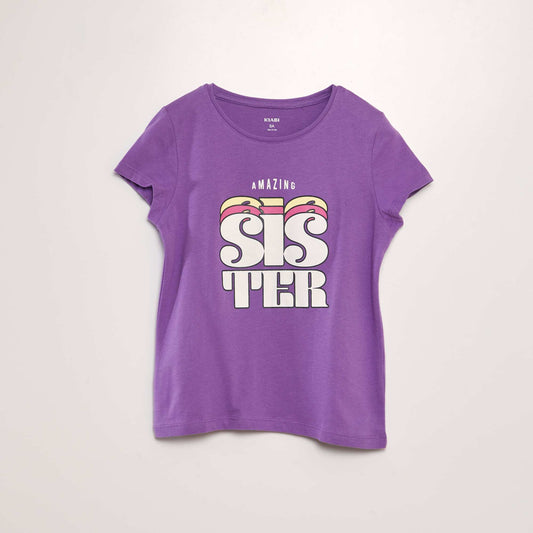 T-shirt manches courtes imprim Violet