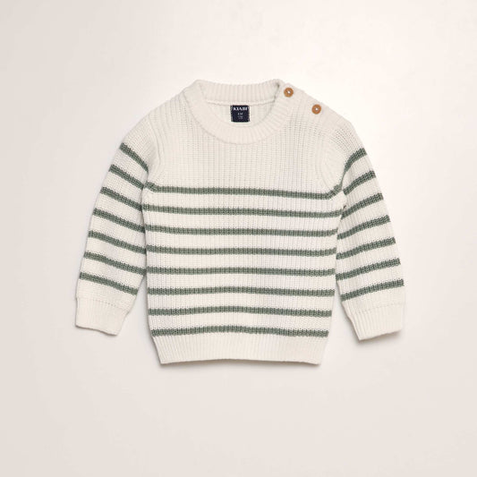 Pull en tricot Vert/blanc