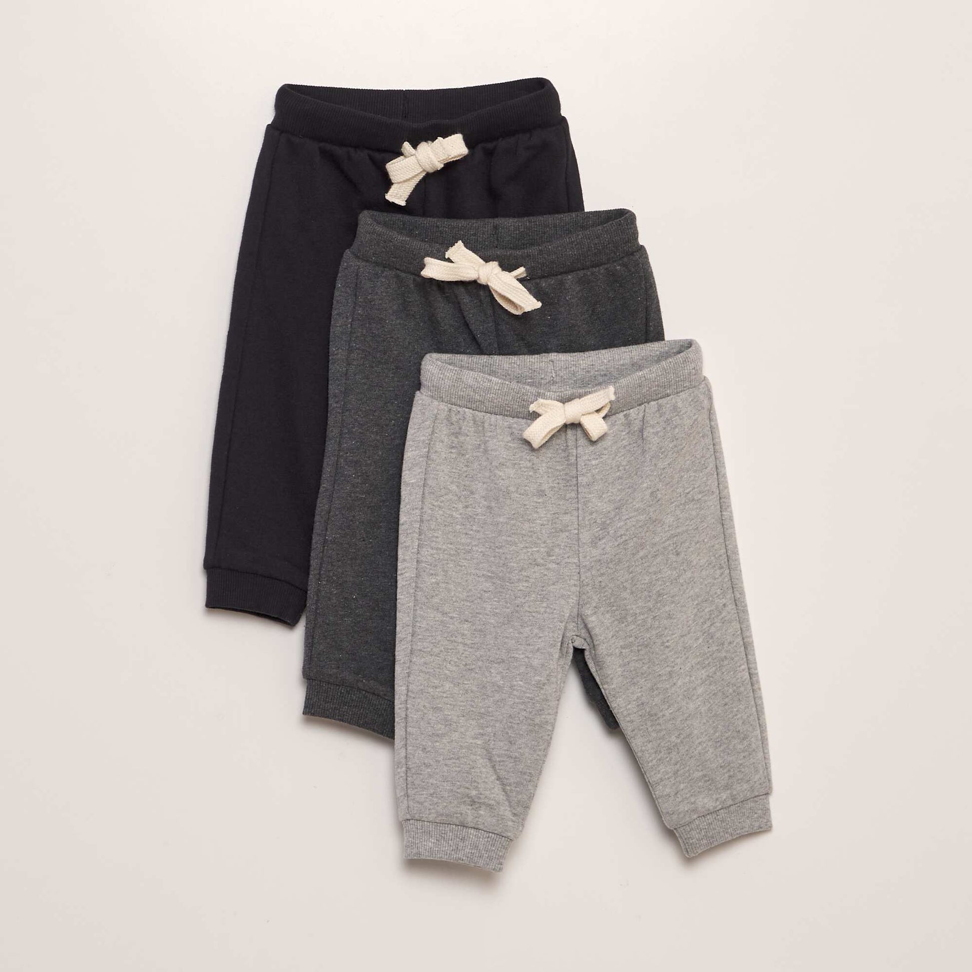 Lot de 3 joggings unis GRIS