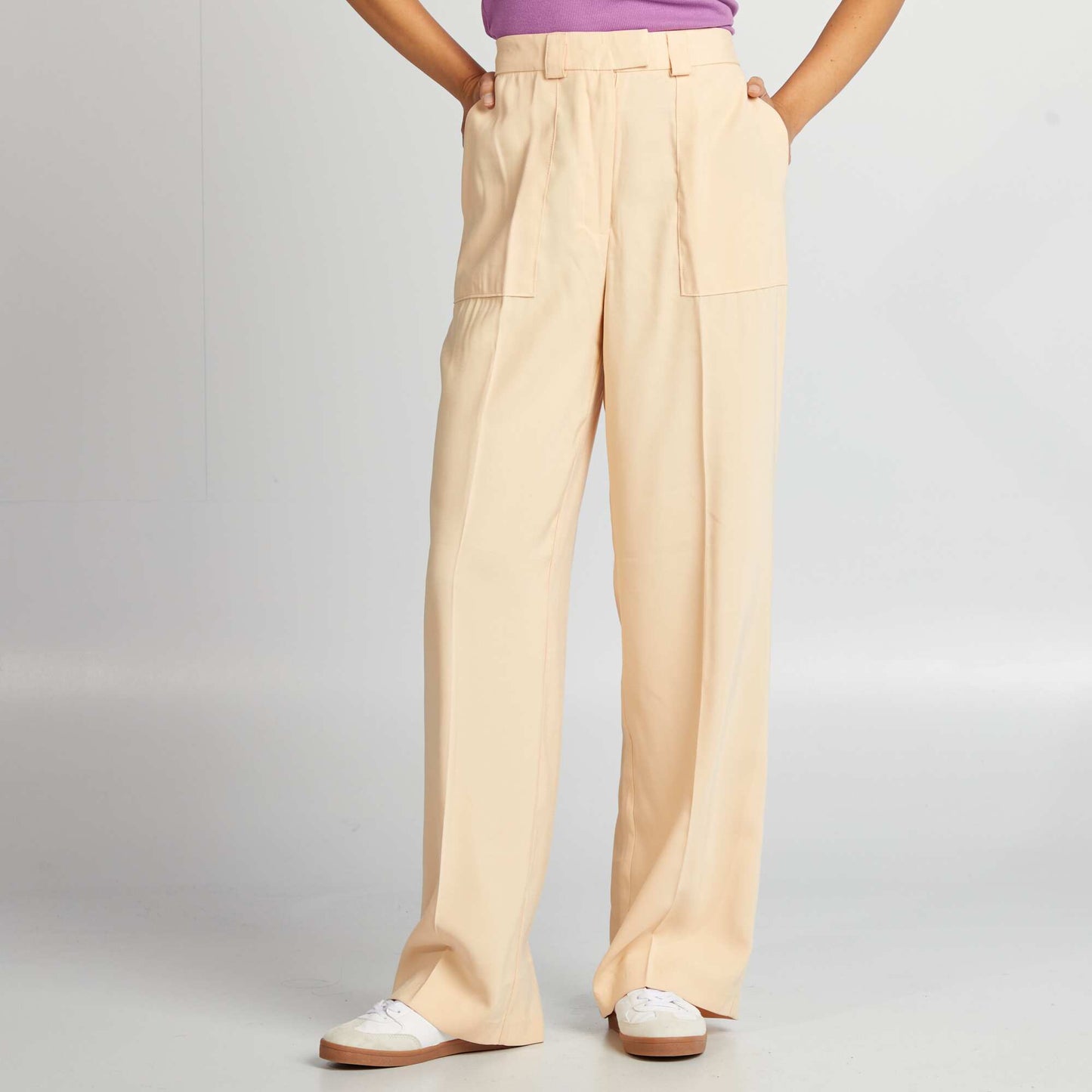 Pantalon large style tailleur Beige